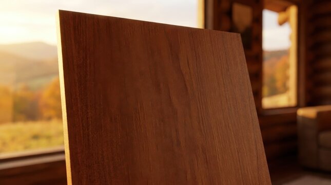 Close up of reddish-brown alder wood veneer with prominent grain texture