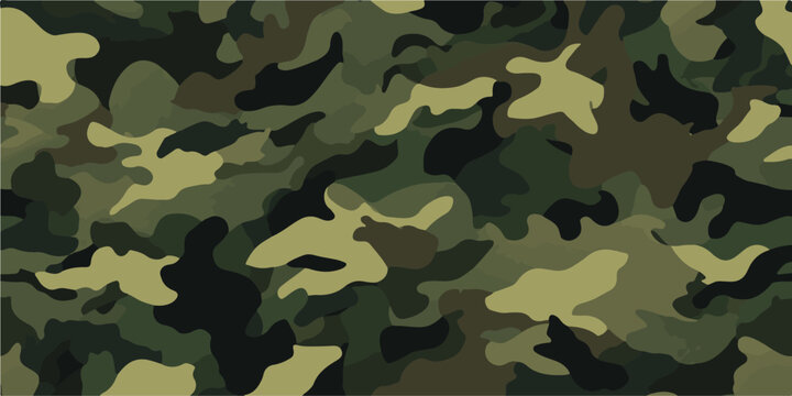 Trendy camouflage military pattern. Vector camouflage pattern for clothing design. Abstract hunting camouflage seamless pattern 