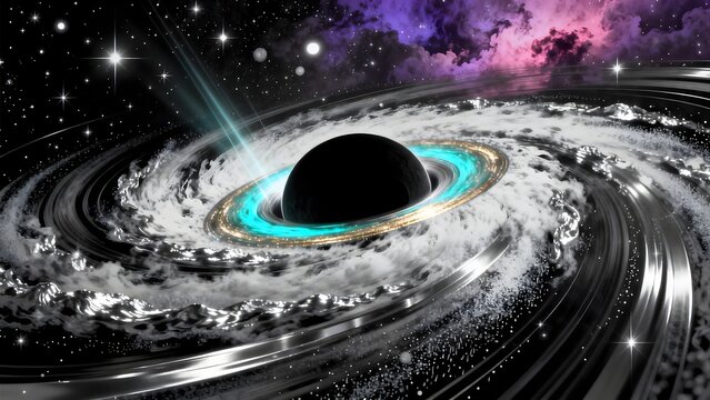 Black hole with glowing accretion disk