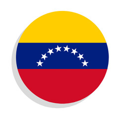 Obraz premium National Flag of the Bolivarian Republic of Venezuela Circle Icon on transparant Background. Venezuelan Circular Flag Button Graphic. High-quality circular vector illustration of the national flag of 
