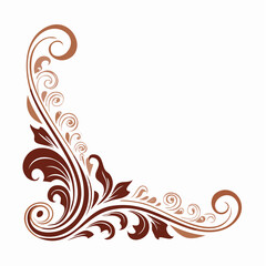 Fototapeta premium Ornate Swirls and Leaves Corner Design
