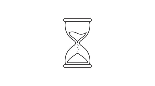 Hourglass Icon - Time Passing Concept, Minimalist Line Art