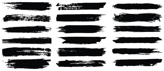 Set of different grunge brush stroke, Paint, ink brush, brush strokes, marker underline, text boxes, paintbrush grunge design elements, watercolor grunge texture, horizontal, lines, vector illustrator © VectorVista Studio