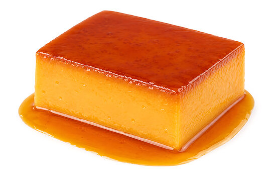 Spanish tocino de cielo dessert isolated on white