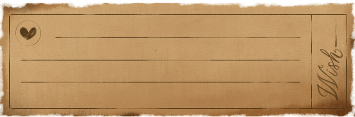 Fototapeta premium Vintage Ticket for Junk Journal Ephemera Label on Aged Sepia Paper