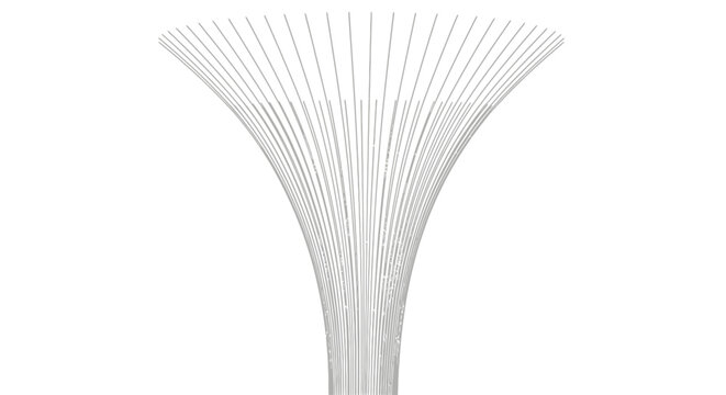 Abstract white wireframe funnel shape, science and technology concept