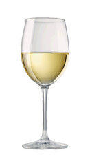 Fototapeta premium Elegant white wine glass isolated on a dark background