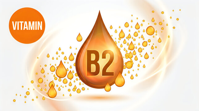 Vitamin B2 riboflavin molecule icon isolated on geometric background