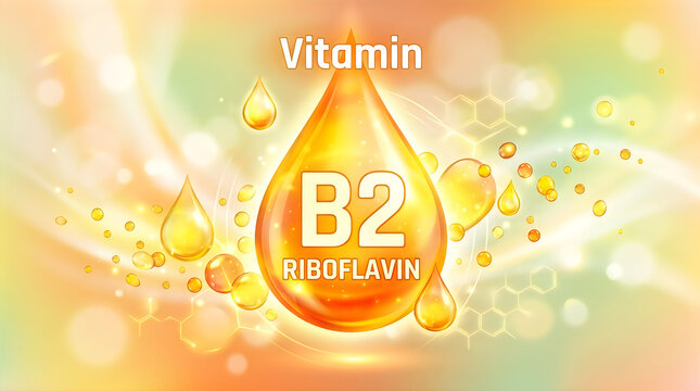 Vitamin B2 riboflavin chemical structure diagram on colorful mosaic background