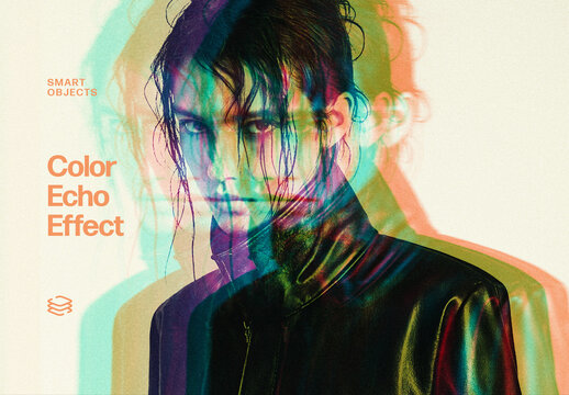 Color Echo Photo Effect &ndash; Distortion for Album Cover & Social Media (PSD)