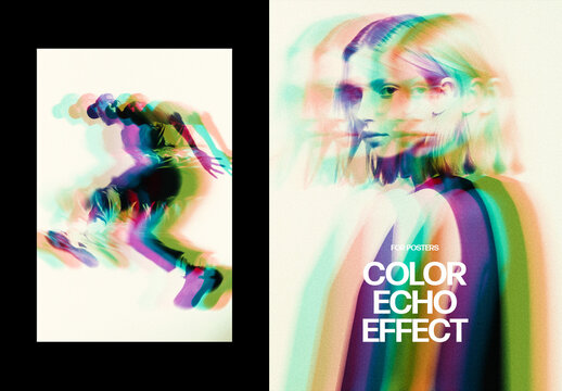 Color Echo Photo Effect &ndash; Distortion for Poster & Social Media (PSD)
