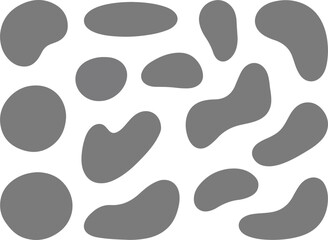 Fototapeta premium Minimalist Abstract Organic Blob Shapes and Fluid Liquid Graphic Elements Vector Set