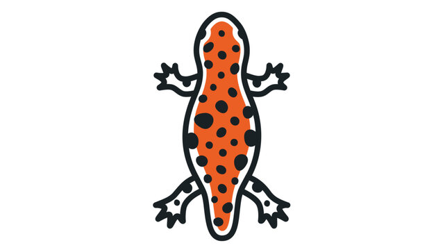 Fire-bellied newt vector icon illustration with editable stroke. Colorful amphibian graphic with adjustable stroke weight, customizable line thickness, thin line, and stroke weight options.