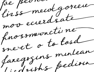 Naklejka premium Handwritten script text white background, calligraphy lines handwriting
