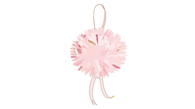 Elegant pink carnation pomander vector icon for wedding floral arrangements. This customizable illustration features an editable stroke, adjustable line weight, and thin line style on white.