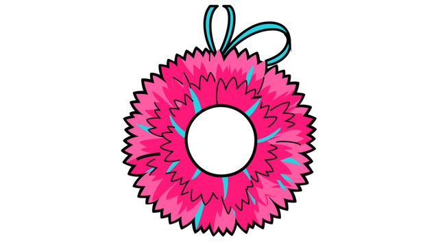 Pink carnation pomander flower ball vector icon illustration with editable stroke, adjustable stroke, customizable, stroke weight, line weight, thin line, stroke, editable for wedding floral decor.