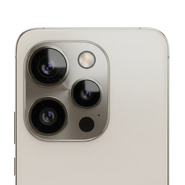 Smartphone with triple camera system in neutral color  