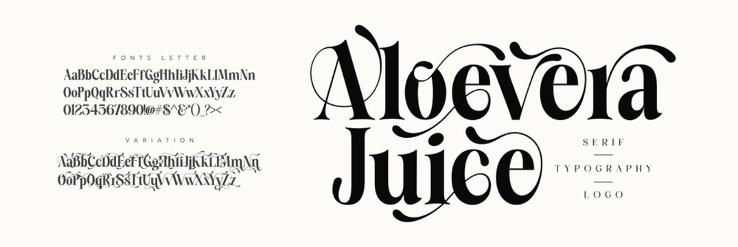 Elegant ligature alphabet letters font logo. Typography luxury classic lettering serif fonts decorative wedding vintage retro logos, design for fashion, beauty shop and brand . vector illustration