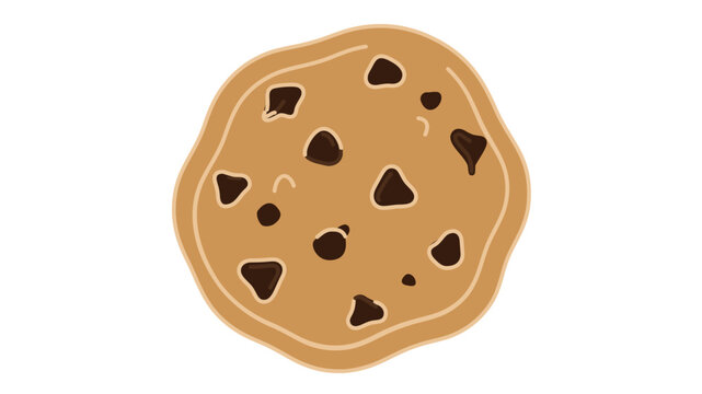 Artisan cocoa-flecked biscuit vector graphic for summer snacks and bakery branding. Creative multi-colored line drawing with adaptable stroke width and a clean thin-line aesthetic.