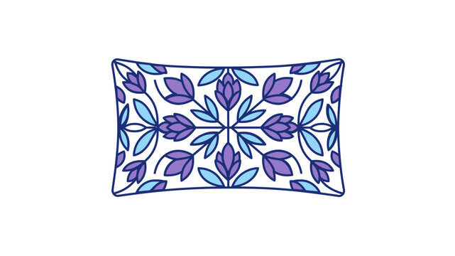 Aromatic lavender sleep mask with symmetrical floral geometry; a meditation eye pillow vector icon featuring modifiable stroke weights for customizable zen and wellness branding.