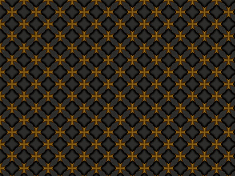 Hexagonal Honeycomb Pattern in Gold and Dark Brown Seamless Texture Background