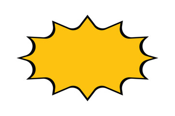 Yellow Comic Style Starburst Badge for Sales and Pop Art Design  © Design By Mehedi