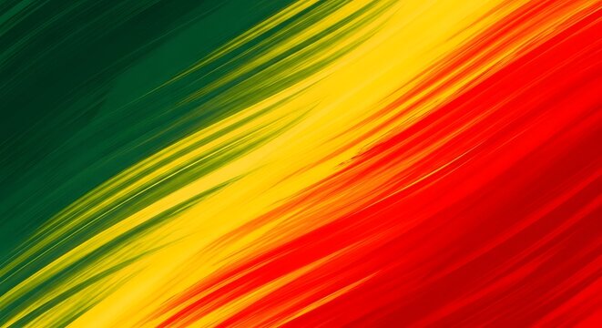 Abstract background with diagonal brush strokes in green yellow and red colors