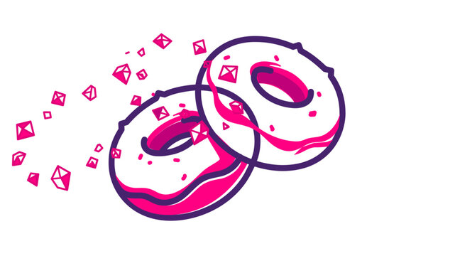 Round sugar-dusted pastry ball or frosted donut hole graphic. Adjustable stroke vector art with flexible line weights and minimalist style for boutique bakery menus and snack labels.