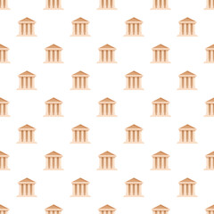 Fototapeta premium Ancient greek temple icon pattern repeating over a white background