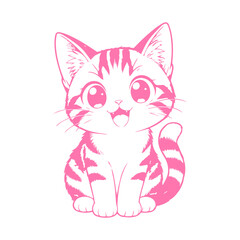 Obraz premium Cute Cat Lover Vector Illustration – Adorable Kitten Graphics for Pet Lovers and Merchandise Design