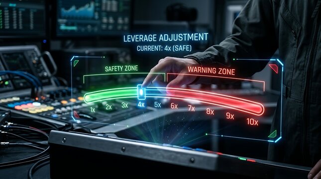 Hand adjusting mechanical leverage control in a futuristic gaming cockpit