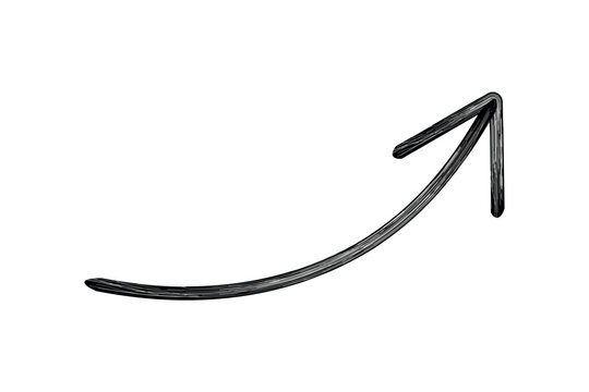 Continuous one line drawing of curved upward arrow minimalist financial progress concept