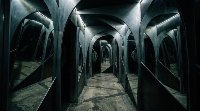 A Disorienting Mirrored Corridor Designed to Intrigue and Confuse With its Illusory Architecture