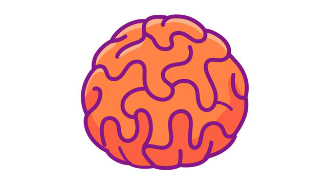 Vibrant yellow cerebral cortex illustration featuring flexible line art for neurological concepts. This adaptable vector graphic portrays mental acuity and imaginative thought processes.