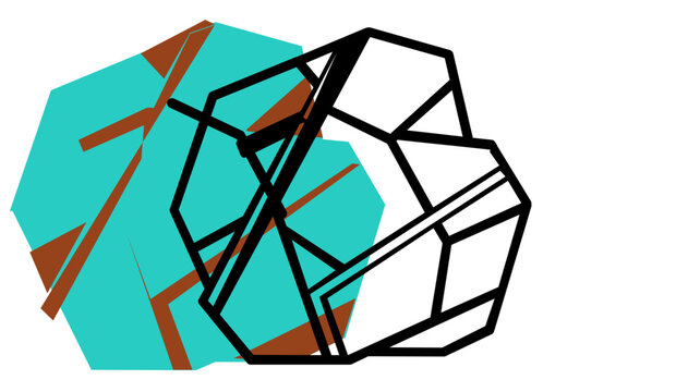 Aquamarine crystalline nugget with flexible outline weight, suitable for mining quests and merchant shops. Cyan geometric mineral fragment for crafting recipes, RPG loot, and magic stones.