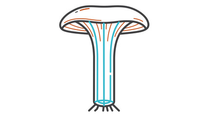 Obraz premium Magic mushroom vector icon with editable stroke and adjustable line weight. Colorful fantasy fungus illustration for gaming and alchemy, customizable stroke weight thin line art on white background.
