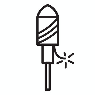 Bottle Rocket or Parachute Icon for Fireworks or Independence Day - 4th of July