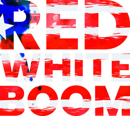 Red white boom patriotic grunge text usa flag design © inkwelldesigns