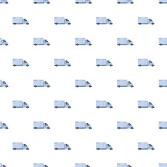 Fototapeta premium Delivery trucks creating a seamless pattern for commercial transportation concepts