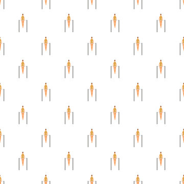 Gymnast performing a routine on parallel bars forming a seamless repeat pattern