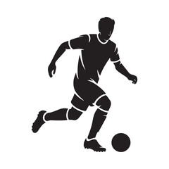 Fototapeta premium soccer player silhouette running with ball on white background