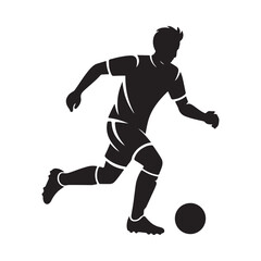 Fototapeta premium soccer player silhouette with ball on white background