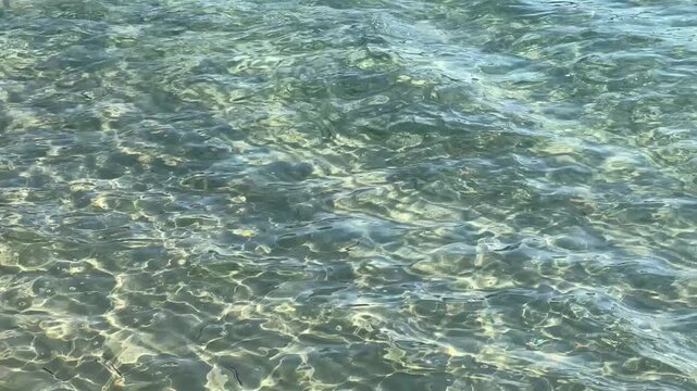 clear turquoise mediterranean sea close up