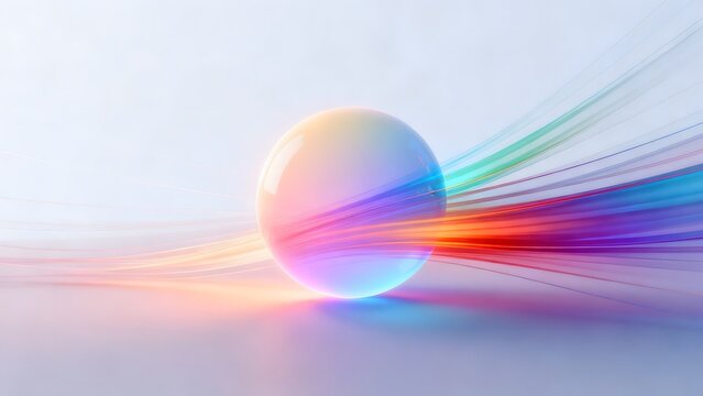 Colorful sphere with flowing lines