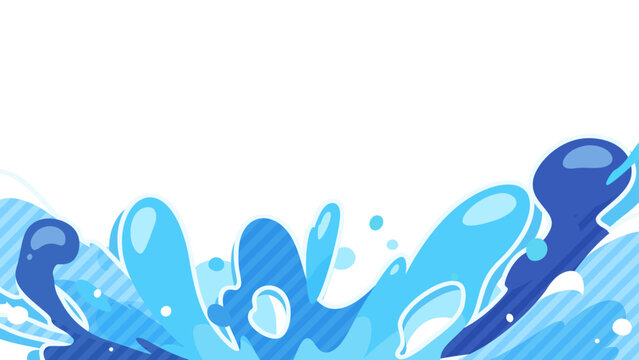 ポップな水のエフェクトの背景イラスト_16:9