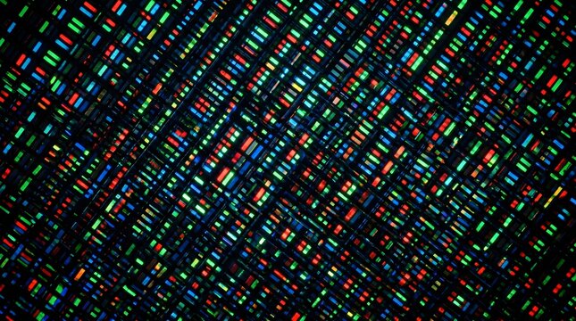 Close up macro view of red green and blue subpixels on a digital display screen illustrating RGB pixel structure