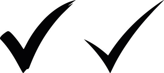 minimal check mark symbols isolated for approval and verification design, elegant tick icons set for checklist and quality confirmation concepts, simple black checkmark illustrations for success  © craft_art