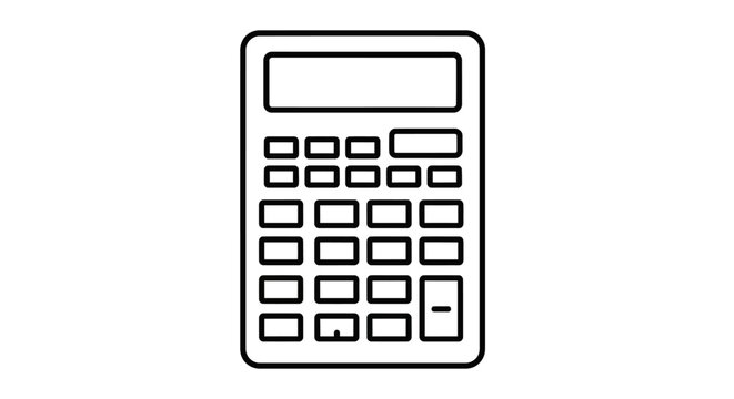 Simple calculator icon outline, mathematics and accounting symbol