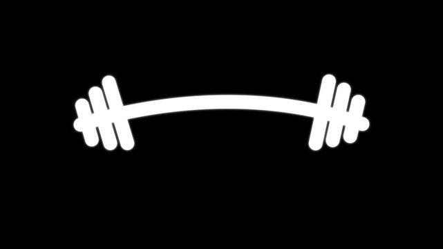 Barbell animated icon. animated icon related to gym and fitness. suitable for user interface, provide visual feedback and more. animation with transparent background