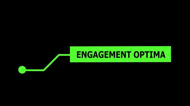 Minimalist green lower third with engagement optima text overlay for corporate presentations and modern digital media production and broadcast